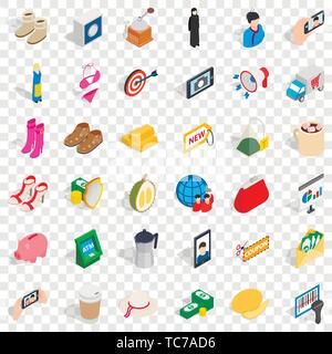 Bikini icons set, isometric style Stock Vector