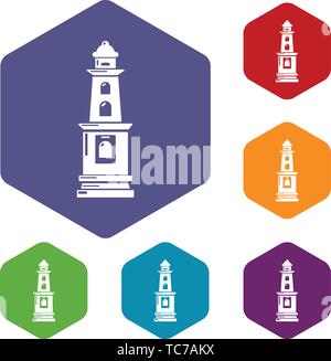 Warning light icons vector hexahedron Stock Vector