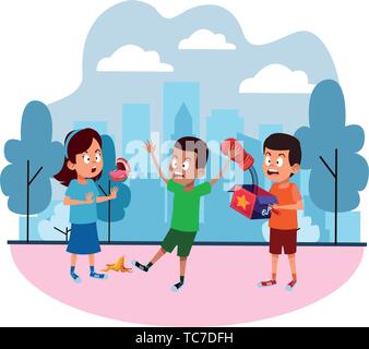 young kids avatar carton character Stock Vector