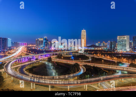 Night view of Zhengzhou East Stock Photo