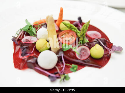 Vegetable salad on plate close-up Stock Photo