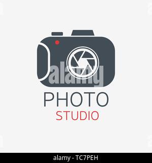 Photo camera logo. Photo Studio concept. Vector logo template Stock Vector