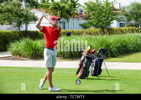 Miami Beach Florida,Normandy Shores Public Golf Club Course,Battle at the Shores NCAA Division II Tournament,varsity,student students golfer golfers p Stock Photo