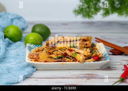 drooling chicken, stick chicken. Stock Photo