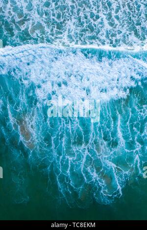 Waves, Sand, Ocean, Langre beach, Ribamontan al Mar, Cantabrian Sea ...