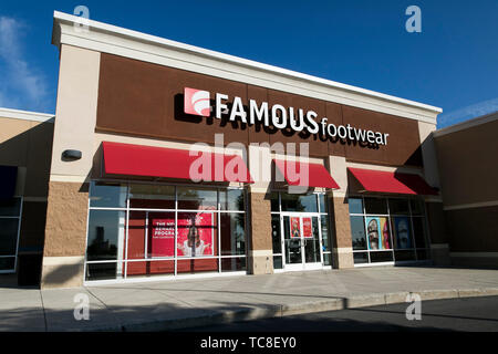 A logo sign outside of a Famous Footwear retail store location in  Martinsburg, West Virginia on June 4, 2019 Stock Photo - Alamy