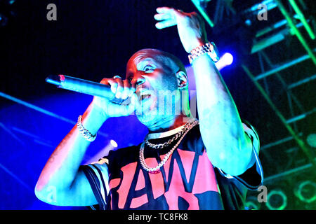 Rapper DMX on the 'In Celebration of DMX It's Dark and Hell Is Hot 20th Anniversary Tour' performs at the Chicago House of Blues on May 4, 2019 in Chicago, IL, USA  Featuring: DMX Where: Chicago, Illinois, United States When: 06 May 2019 Credit: Adam Bielawski/WENN.com Stock Photo