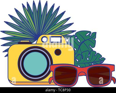 Summer travel and vacations cartoons Stock Vector