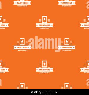 Smart technology pattern vector orange Stock Vector