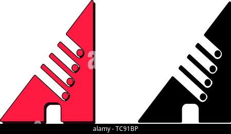 Letter A. Unusual intricate letter A. Triangle with notches and dots. Set  letters A for  business, company logo, plotters and vinyl. Stock Vector