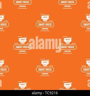 Smart house pattern vector orange Stock Vector