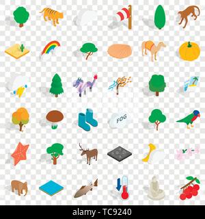 Reservation icons set, isometric style Stock Vector