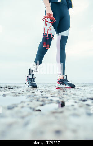 I Believe in Myself. Calm and Beautiful Disabled Athlete Woman in  Sportswear with Prosthetic Leg Standing in Yoga Pose on the Stock Photo -  Image of pleasure, fitness: 231467750