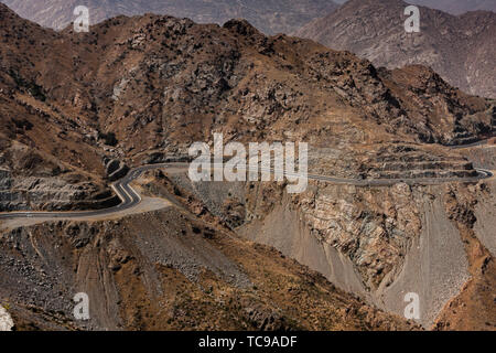 The Al Hada mountain road serpentine near Taif, Saudi Arabia Stock Photo