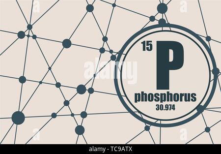 Phosphorus chemical element. Stock Vector