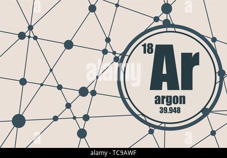 Argon chemical element. Stock Vector