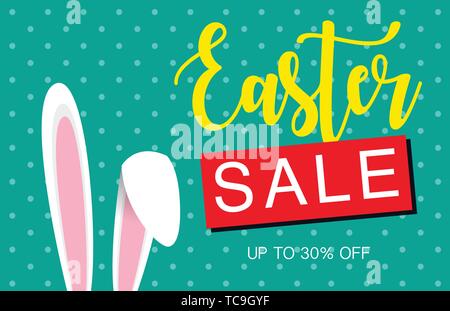 Easter sale banner background template Stock Vector