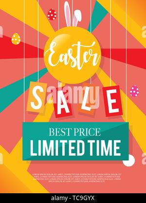 Easter sale banner background template Stock Vector