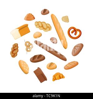 Big bread icons set. Stock Vector