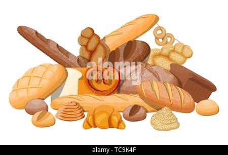 Big bread icons set. Stock Vector