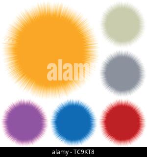 Vector illustration. Six burst icons in color isolated on white. Stock Vector