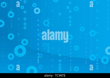 Vector illustration. Water background with bubbles in blue tones. Stock Vector
