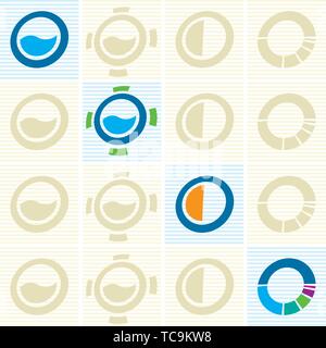 Vector illustration. Four water pipeline concept icons in geometric shape. Stock Vector