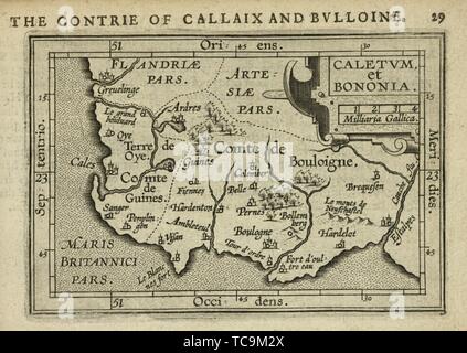 Caletum et Bononia. Additional title The countrie of Callaix and