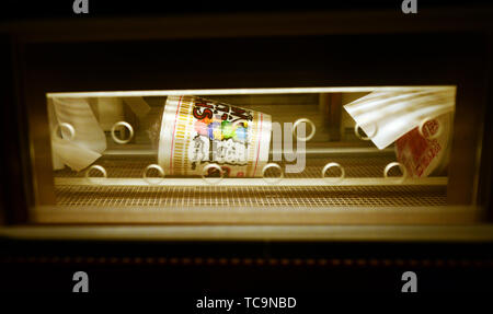 The Cup Noodle workshop at the Cup Noodles museum in Osaka, Japan. Stock Photo