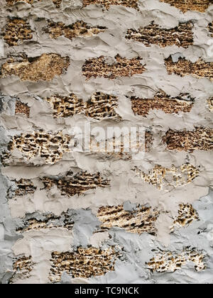 Brick wall, stone shell of stone, sandstone, masonry, cement joints, the background for the site, poster, banner. Stock Photo