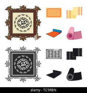 Vector illustration of carpet and persian logo. Set of carpet and border vector icon for stock. Stock Vector