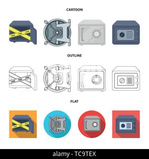 Isolated object of safe and open logo. Collection of safe and container stock vector illustration. Stock Vector