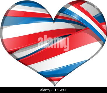 france background heart flag Stock Vector