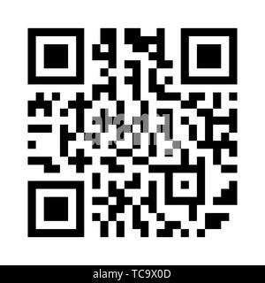 Qr code. Simple flat black symbol with shadow on white background ...