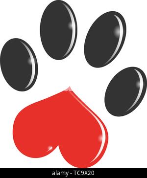 Paw Print cartoon isolated on white background. clip art illustration Stock Vector