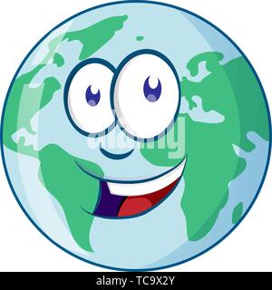 Planet Earth Cartoon Character Stock Vector