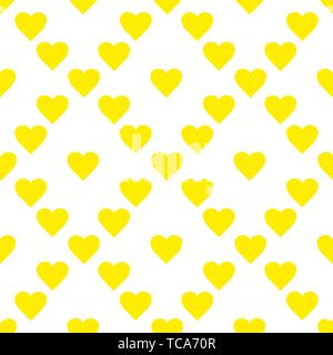 Seamless pattern with yellow hearts. Hand drawn vector illustration. Decorative elements for design. Creative art work. eps 10. Stock Vector