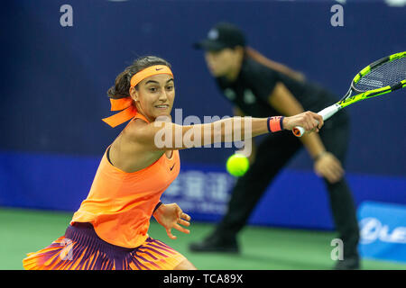 Caroline Garcia, a famous French women's tennis player. Stock Photo