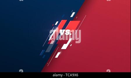 versus logo vs letters for sports and fight competition. MMA Battle, vs match, game concept competitive vs. with simple graphic elements. blue. dark Stock Vector