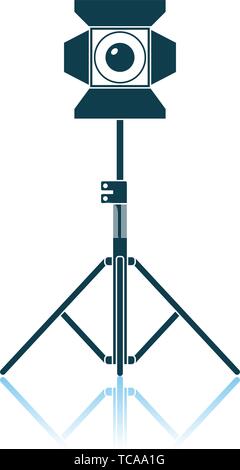 Stage Projector Icon. Shadow Reflection Design. Vector Illustration. Stock Vector