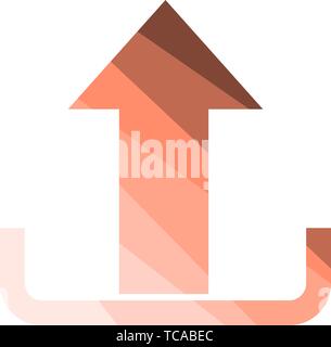 Upload Icon. Flat Color Ladder Design. Vector Illustration. Stock Vector