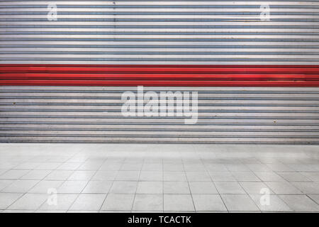 Empty marble floor with pattern wall Stock Photo