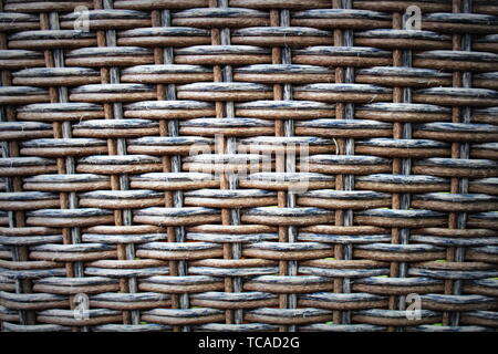 Weave plastic wicker pattern background Stock Photo
