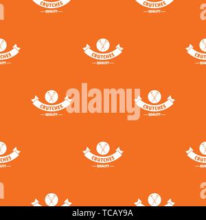 Quality crutches pattern vector orange Stock Vector