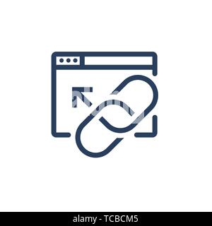 Website Link & Connectedness Icon with Chain Link Stock Vector