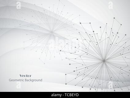 Abstract geometric background with connected lines and dots. Stock Vector