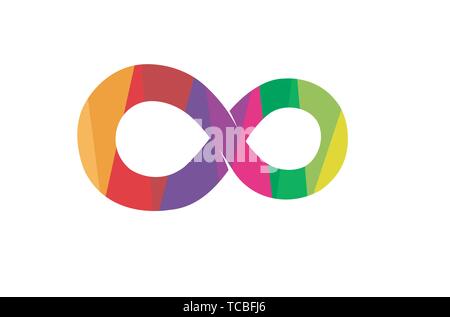 Creative Colorful Infinity Shape Logo Design Vector Symbol Illustration Stock Vector