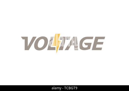 Creative Letter Voltage Text  Symbol Logo Vector Design Illustration Stock Vector