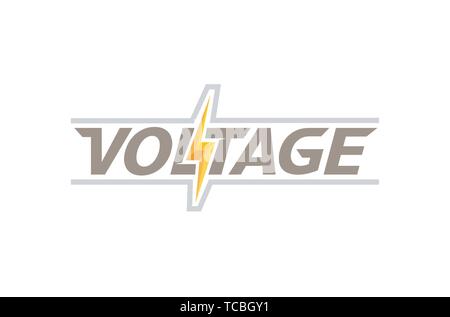 Creative Letter Voltage Text  Symbol Logo Vector Design Illustration Stock Vector