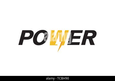 Creative Letter Power Text  Symbol Logo Vector Design Illustration Stock Vector